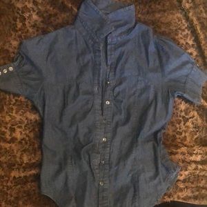 Girls Denim Jean Jacket with Sparkly buttons